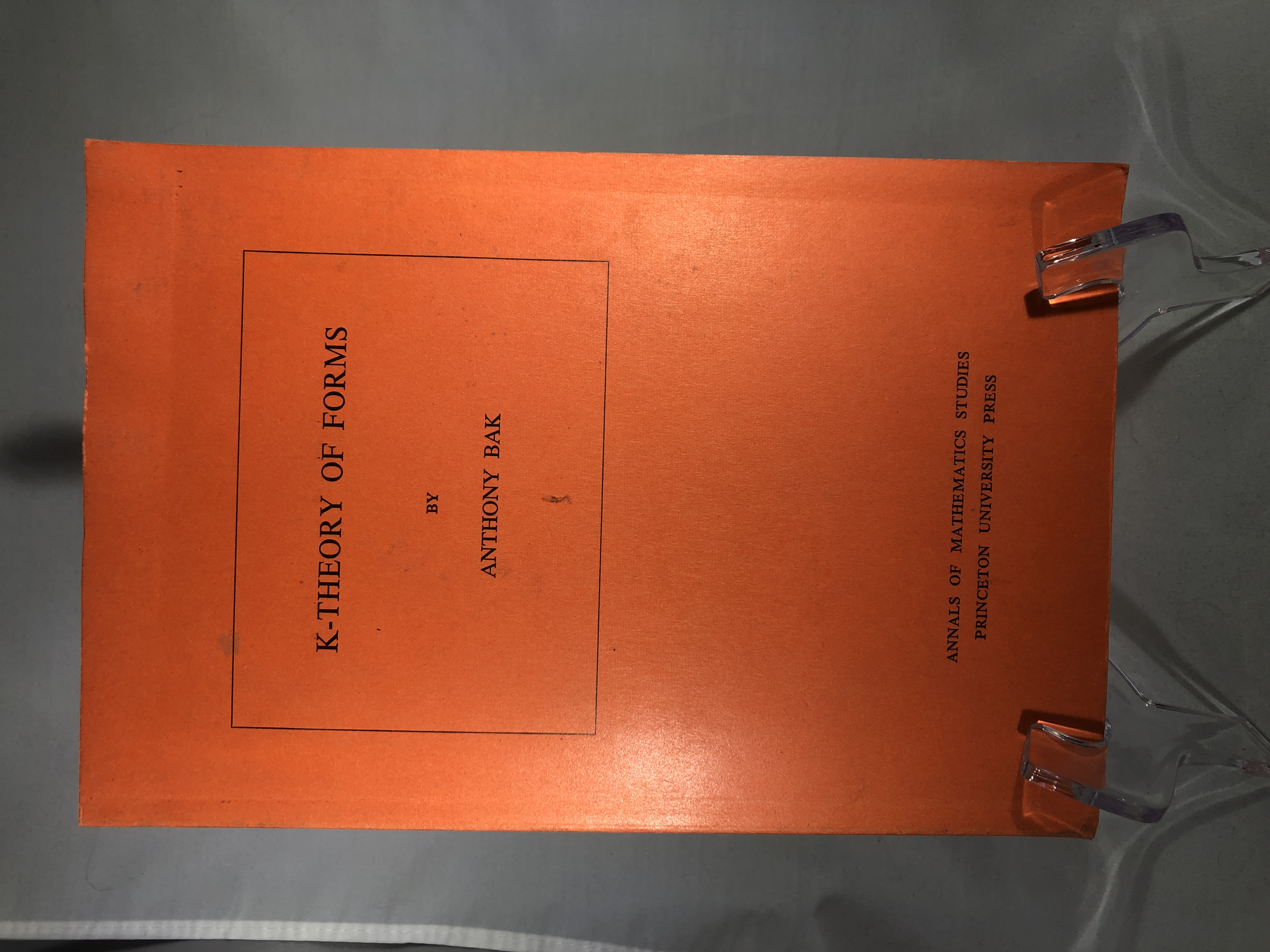 Image for "K-Theory of Forms. (AM-98), Volume 98"